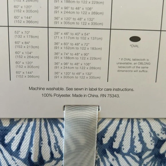 Sigrid Olsen Tablecloth Blue White Nautical Shell 60”x104” New Oblong - Picture 3 of 3